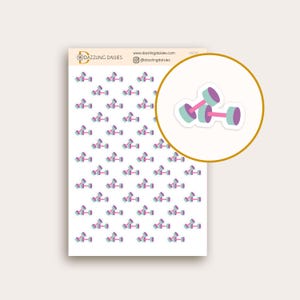 Workout Planner Stickers, Mini Gym Fitness Stickers for Calendar, Agenda, Work Out Dumbbell Stickers