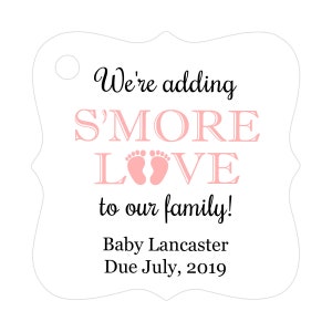 Smore love tags for baby shower Adding smore love tags Baby shower smore tags image 2