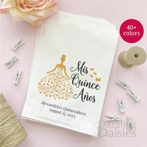 Mis kweepeer Anos-tassen, gepersonaliseerde Quinceañera-bedankjes, Cumpleaños-bedankjes, Sweet 15-feestgunsten