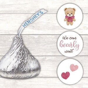 Teddy Bear Hershey Kiss Stickers