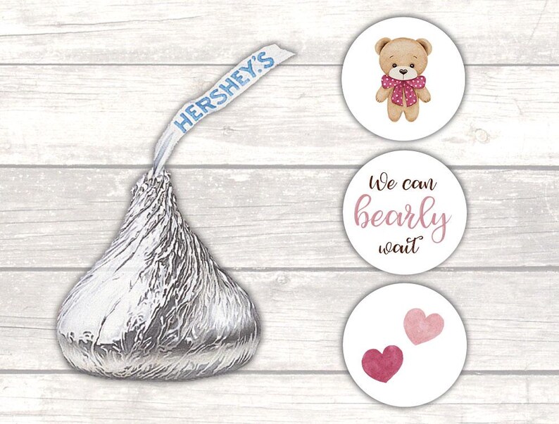 Teddy Bear Hershey Kiss Stickers