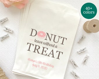 Grease resistant Donut leave without a treat bags - Donut favor bags - Donut treat bags - Donut birthday bag