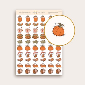 Fall Stickers for Planner, Journal, Scrapbook, Calendar, Seasonal Autumn Labels Sheets