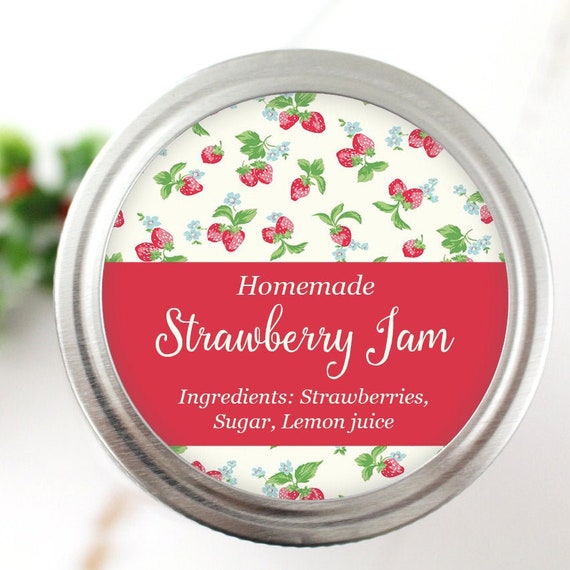 Strawberry jam canning labels - Jam jar labels