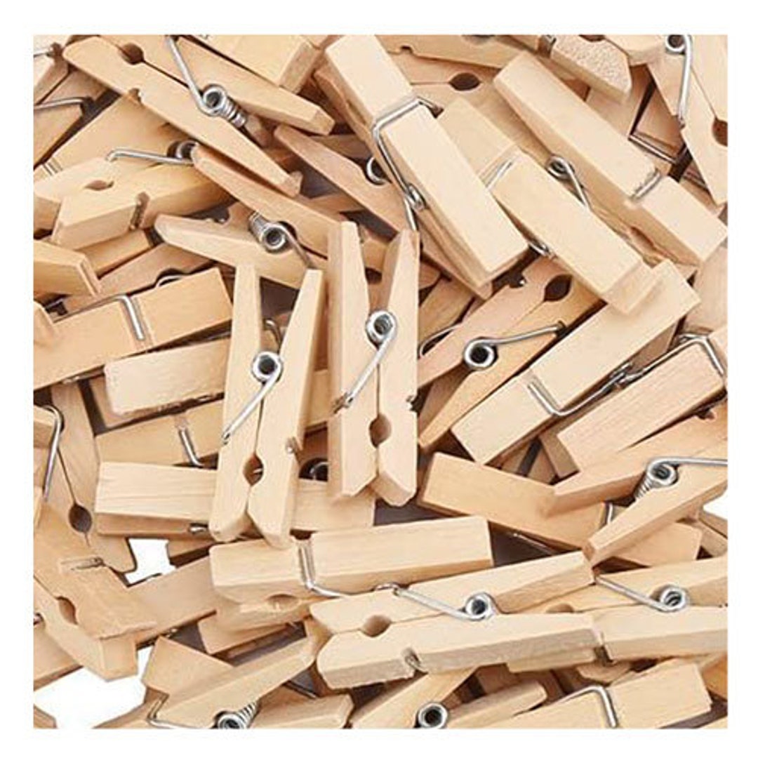 100 Pk 1 Mini Clothespins Mixed Colors Wooden Clips Craft Clothes Pins for  Scrapbooking Decor Fridge Magnets 1 Inch 