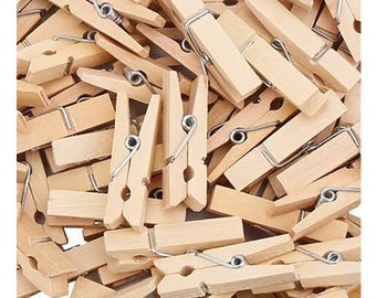 Mini Clothespins (1-3/8 x 2/8"), Wood, White, DIY Projects, Photo Clips, Scrapbooking, Party Decorations