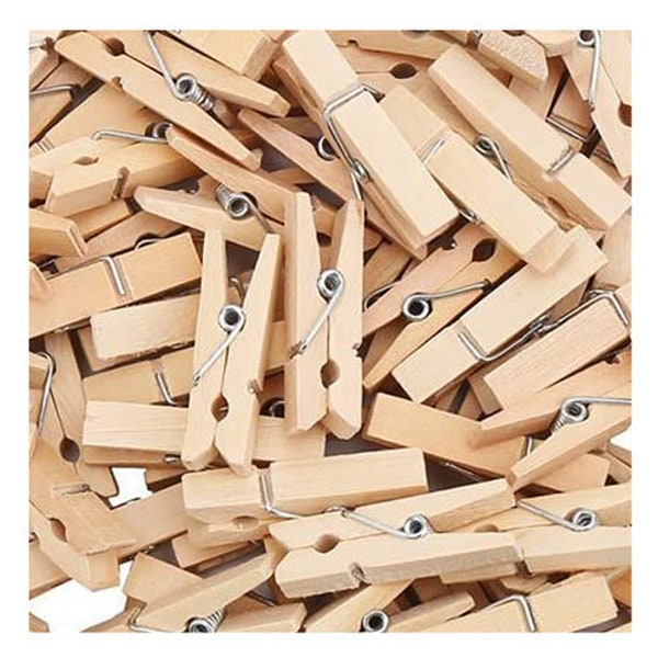 Mini Clothespins (1-3/8 x 2/8"), Wood, White, DIY Projects, Photo Clips, Scrapbooking, Party Decorations