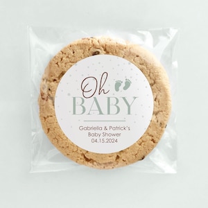 Baby Shower Cookie Bags with Stickers, Oh Baby Favors, Personalized Thank You Labels