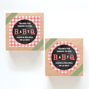 Baby Q Stickers, Summer Barbecue Baby Shower Thank You Labels, BBQ Party Favors