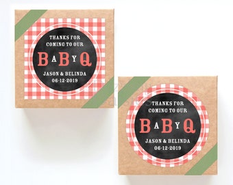 Baby Q Stickers, Summer Barbecue Baby Shower Thank You Labels, BBQ Party Favors