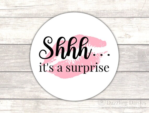 shhh it s a surpise sticker it s a surprise sticker etsy