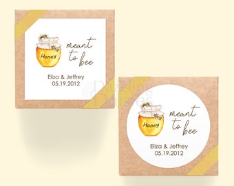 Meant to bee stickers - Meant to bee labels - Honey wedding stickers - Wedding honey favors