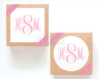 Monogram stickers, Monogram labels, Envelope Seals
