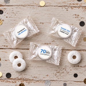 70 and in Mint Condition, Birthday Mints, Milestone Birthday Lifesavers Party Labels