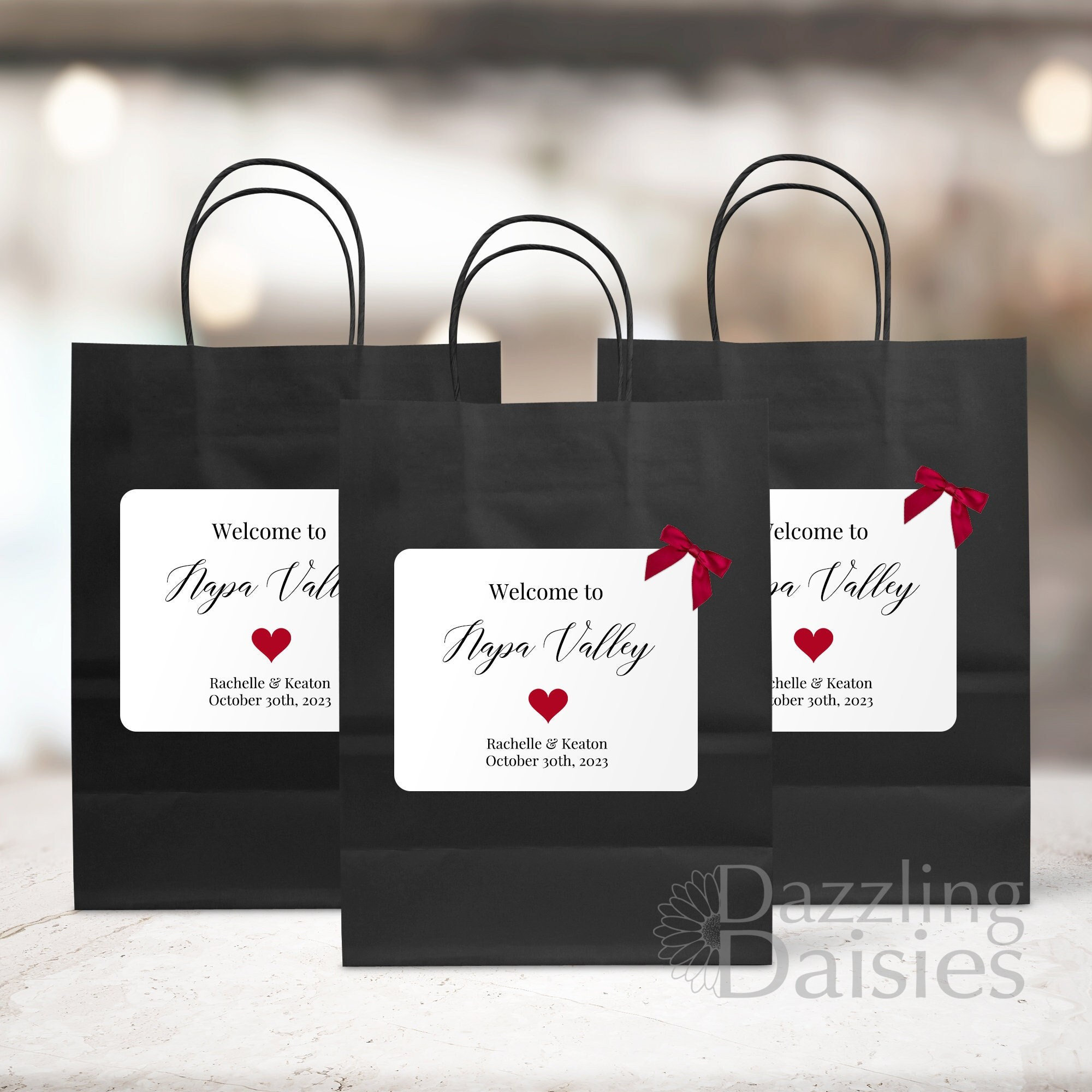 Wedding Guest Hotel Welcome Bag Sticker & Tag Set, Wedding Welcome Gift Bag  Idea: SETS of 10 Stickers And/or Tags 