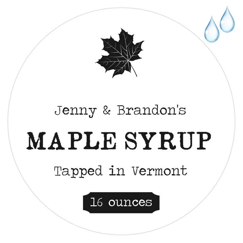 Maple syrup labels Maple syrup stickers Maple syrup bottle Etsy