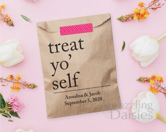 Treat yo self bags - Treat yo self treat bag - Candy favor bags - Wedding favor bags