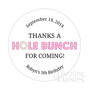 Thanks a hole bunch stickers Donut favor stickers Donut birthday stickers image 2
