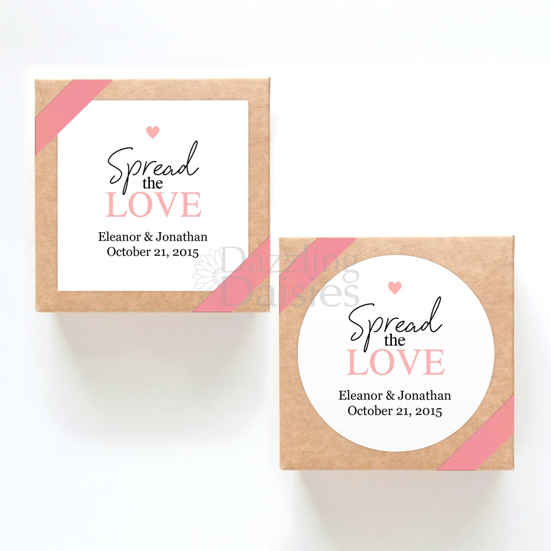 Spread the Love Jam Labels, Wedding Jam Favors, Bridal Shower Favors