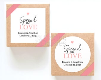 Spread the Love Jam Labels, Wedding Jam Favors, Bridal Shower Favors, Customizable Jelly Stickers