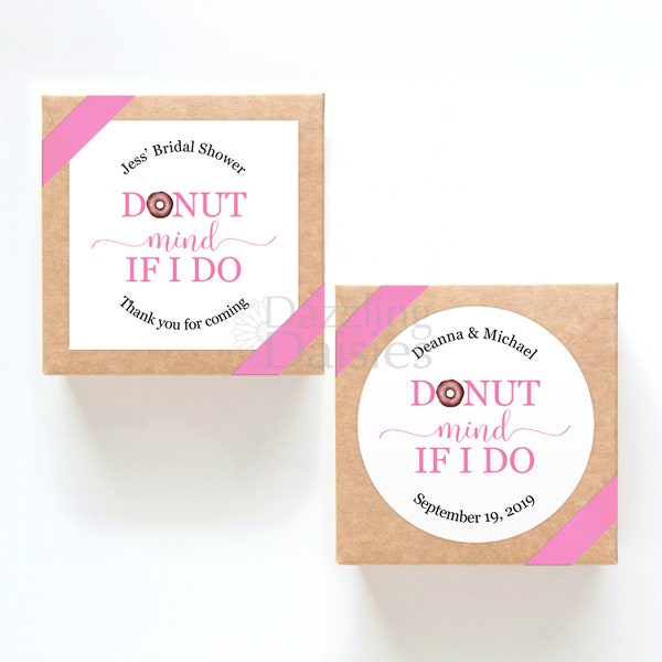 Donut mind if I do stickers - Donut wedding stickers - Donut wedding favor stickers