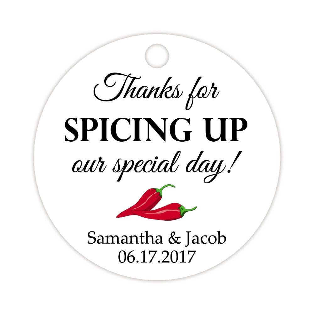 Hot Sauce Favor Tag Thanks for Spicing up Our Day Tags Etsy