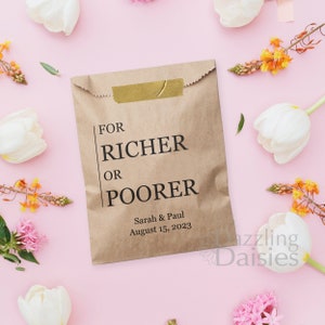 For Richer or Poorer Bags, Wedding Scratch Off Holder, Lottery Ticket Favors