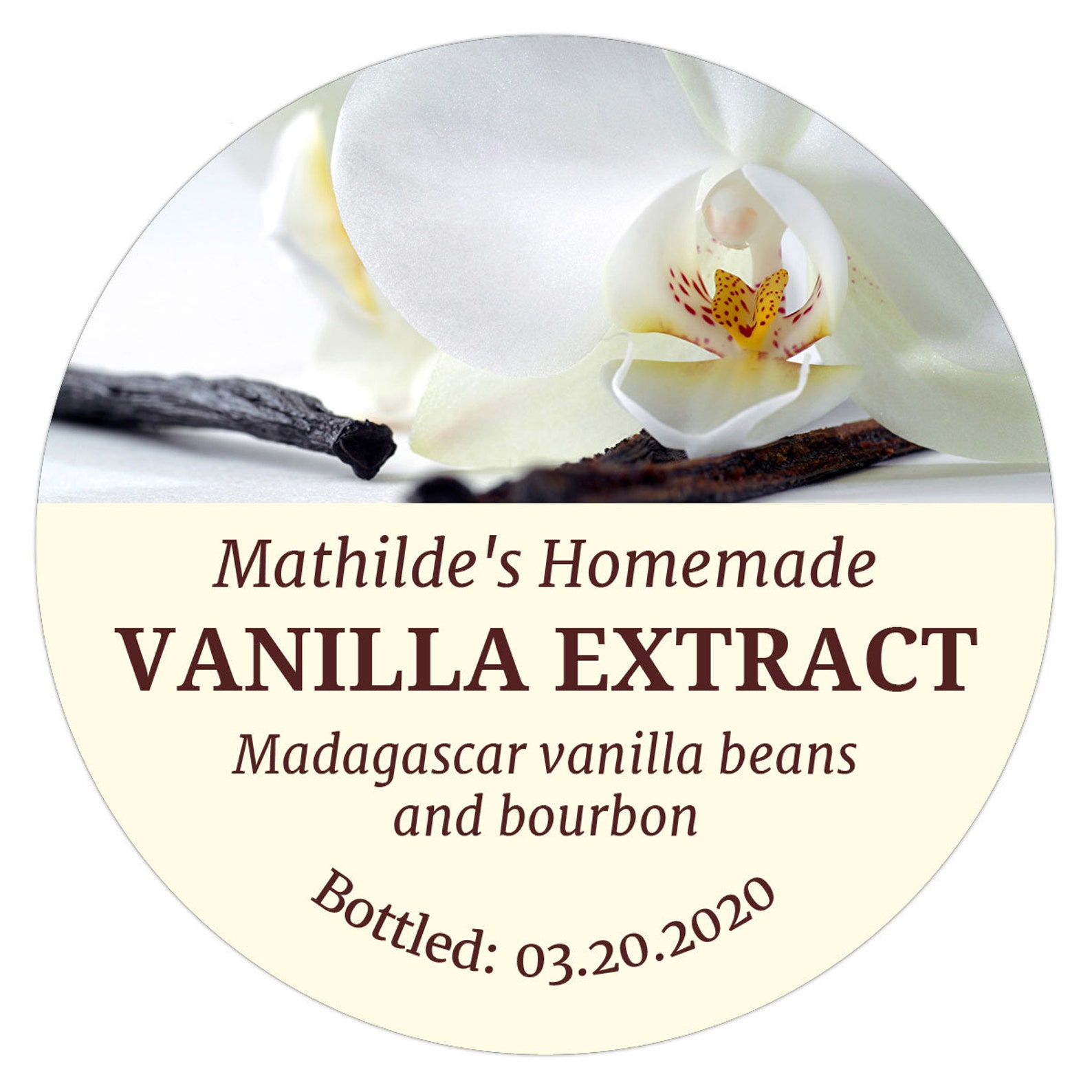 Vanilla Extract Labels Vanilla Bottle Labels Homemade Vanilla Extract