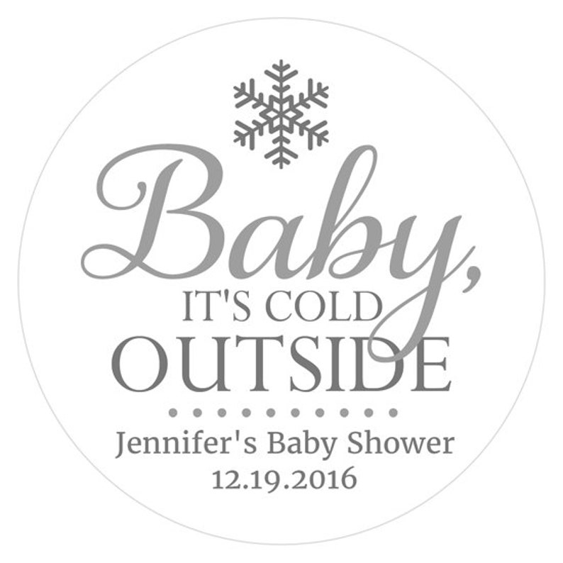 Baby its cold outside baby shower Baby its cold outside stickers RW089 Winter baby shower favors stickers