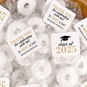 Graduation Mints, Class of 2025, Mint Favor Labels, Personalized Life Savers Candy Party Stickers