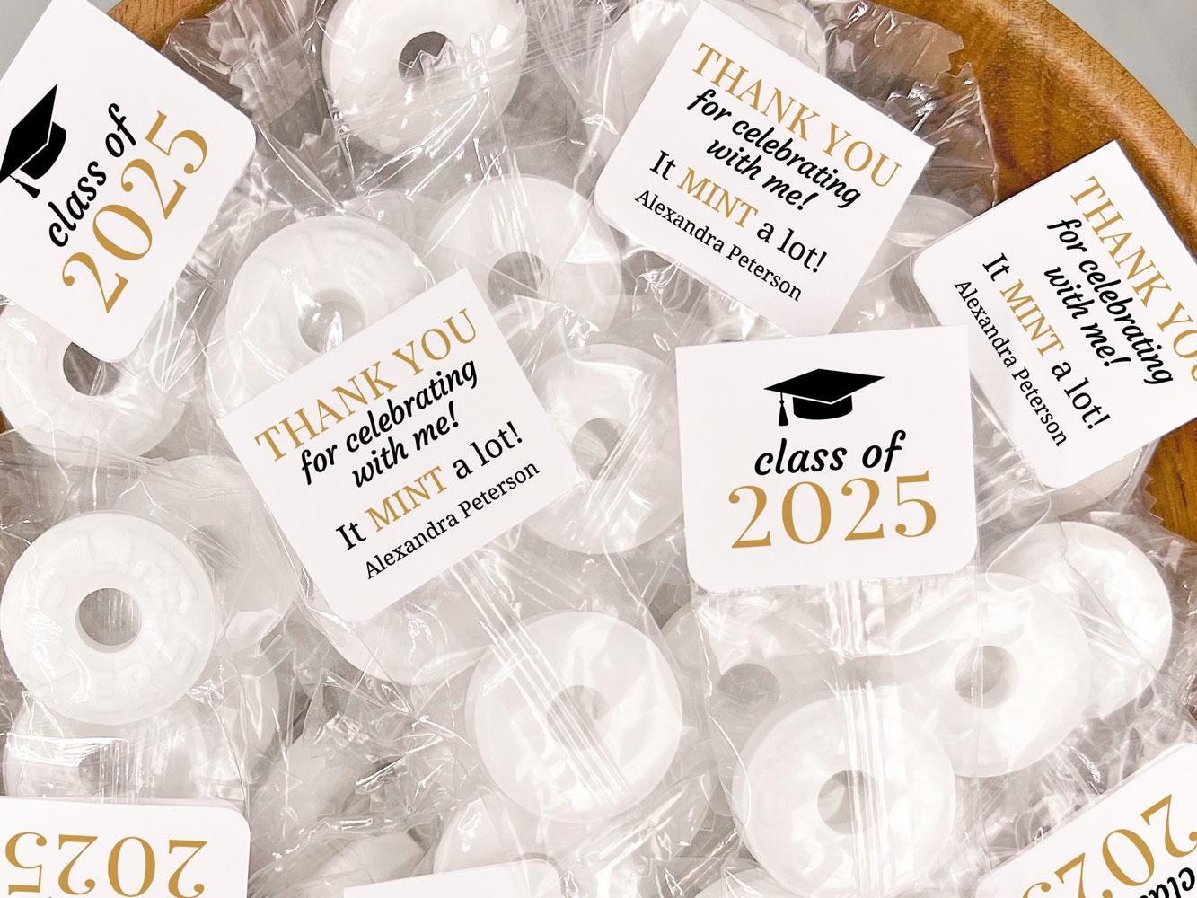 Graduation Mints, Class of 2025, Mint Favor Labels, Personalized Life Savers Candy Party Stickers