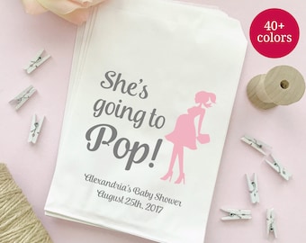 Ready to Pop Bags for Baby Shower, Personalized Popcorn Favors, Custom Paper Popcorn Bags