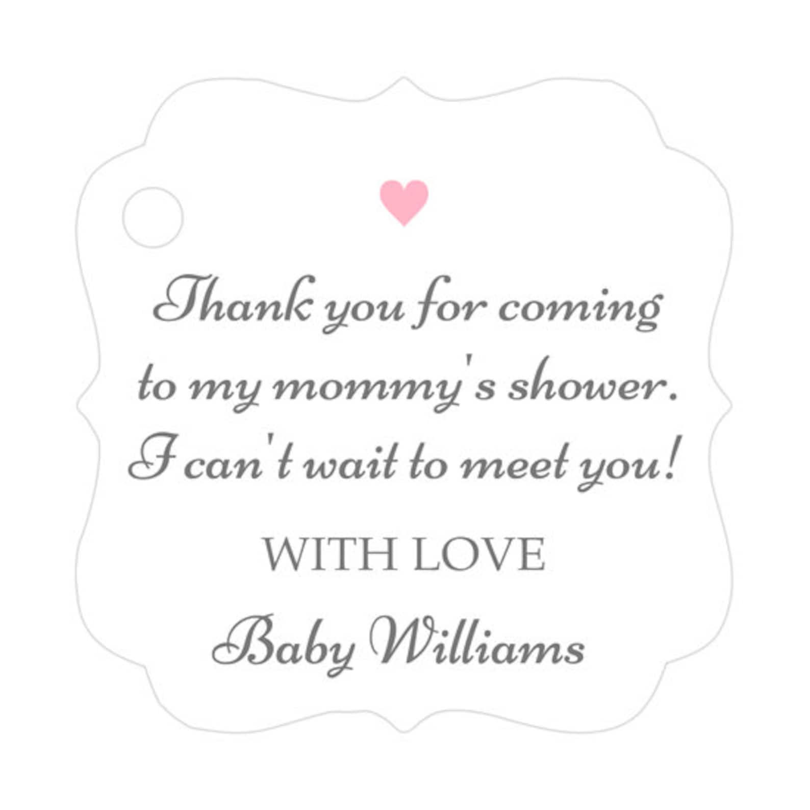 Baby Shower Tags Baby Shower Favor Tags Baby Shower Thank Etsy