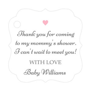 Baby shower tags Baby shower favor tags Baby shower thank you tags Tags for baby shower image 2