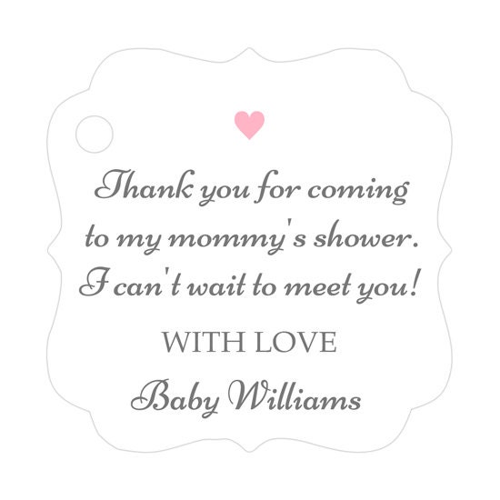 Baby Shower Tags Baby Shower Favor Tags Baby Shower Thank Etsy