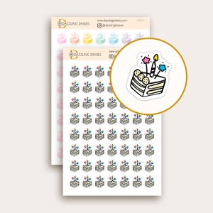 Adesivos para bolo de aniversário para calendários, planejadores, álbuns de recortes, etiquetas adesivas para lembretes de aniversário