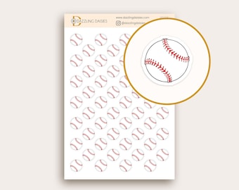 Baseball Practice Planner Sticker, Mini Sports Stickers for Calendar, Agenda, Game Reminder