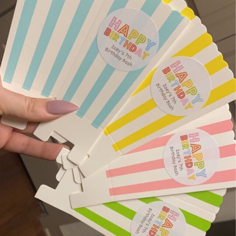Customer image of Rainbow colored Happy Birthday Stickers