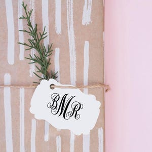 Monogram tag, Monogram gift tags
