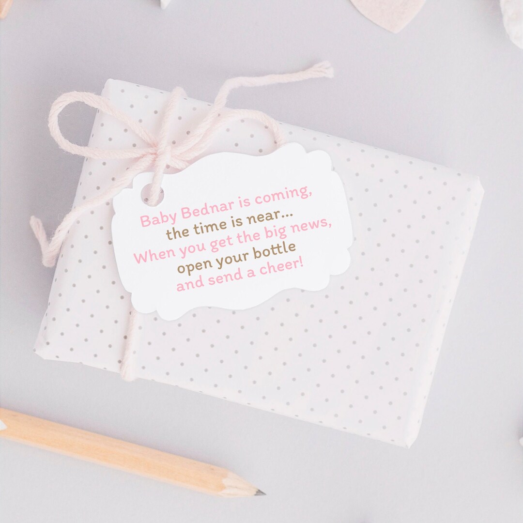 Baby Shower Champagne Tags Baby Shower Champagne Favor Tags Etsy