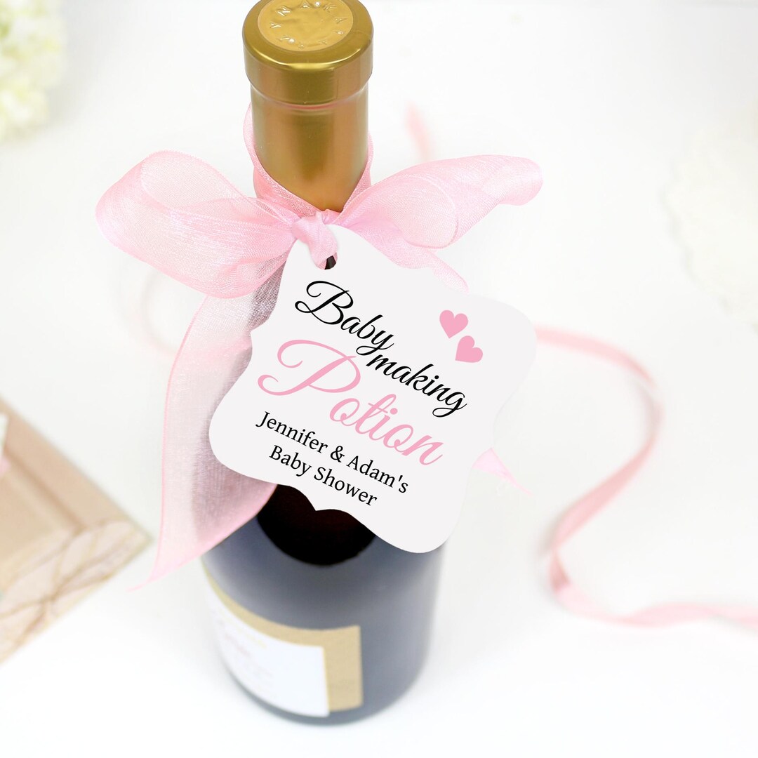 Baby Making Potion Tags, Baby Shower Champagne Bottle Favor Tags ...