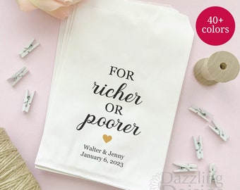 For Richer or Poorer Scratcher Holder, Wedding Scratch Off Bags, Lottery Ticket Favors