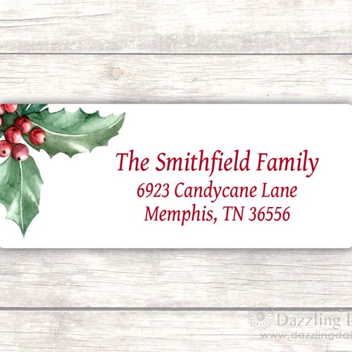 Christmas return address labels - Holiday return address labels - Christmas address labels - Christmas address stickers - (CH031)