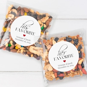 His favorite Her Favorite Stickers and Bags, Wedding Candy Bags, Favor Labels