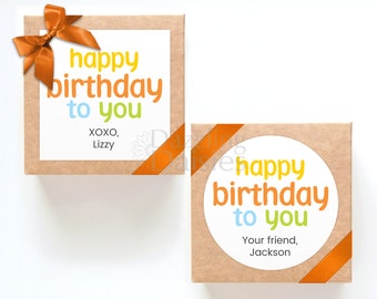 Happy Birthday stickers - Birthday stickers - Personalized birthday stickers - Gift stickers