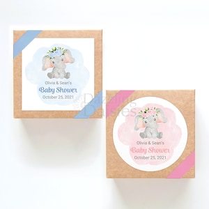 Elephant baby shower stickers - Baby shower stickers elephant - Boy baby shower stickers - Baby shower stickers - (RW166)