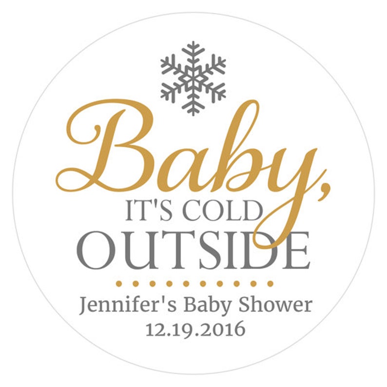 Baby its cold outside baby shower Baby its cold outside stickers RW089 Winter baby shower favors stickers