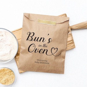Bun in the Oven Bag, Buns in the Oven Pastry Bag for Bread - Baby Shower Donut Favors Bags
