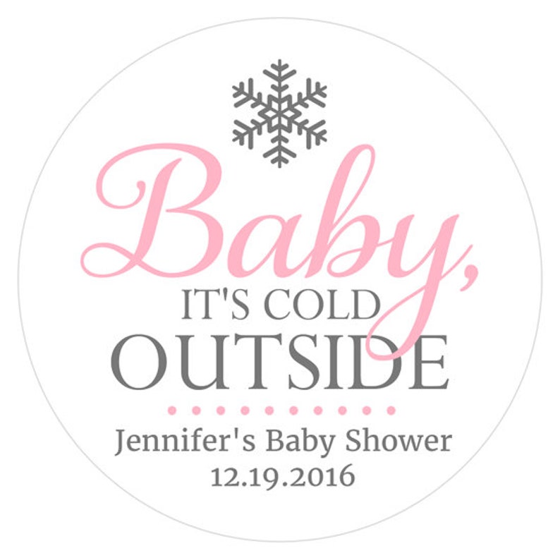 Baby its cold outside baby shower Baby its cold outside stickers RW089 Winter baby shower favors stickers