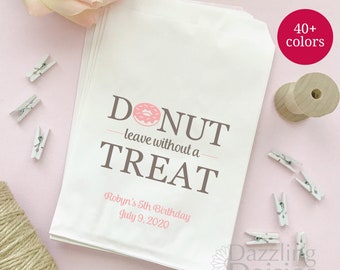 Donut leave without a treat bags - Donut favor bag - Donut treat bag - Donut bag wedding - Donut bag baby shower